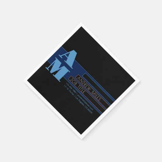 Retromodern monogram en bewerkbare vormen en kleur servet (Hoek)