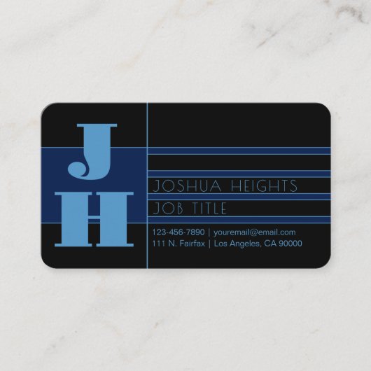 Retromodern monogram en bewerkbare vormen en kleur visitekaartje (Voorkant)