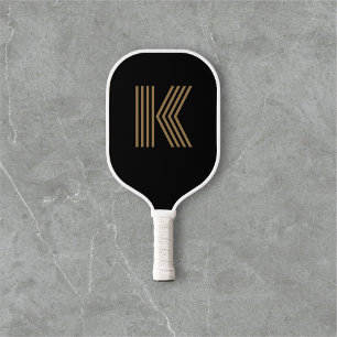 Retromonogram zwart pickleball paddle