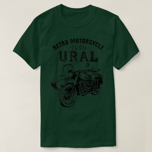 Retromotorfiele  Sidecar-motorfiets T-shirt (Design voorkant)