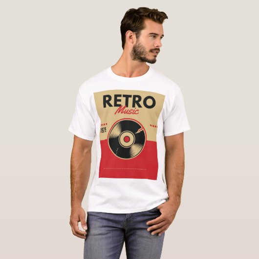 Retromuziek T-shirt (Voorkant volledig)