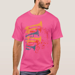 Retromuzikant Marching Band Trompettist Trompe T-shirt