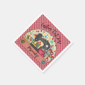 Retronaaimachine Gingham Seamstress Tailor Servet (Hoek)