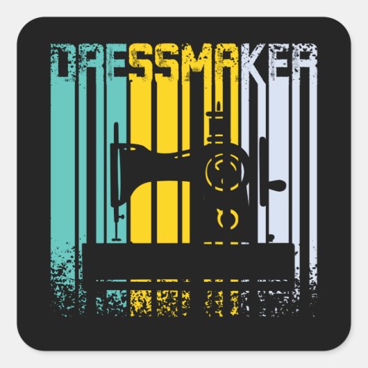  Retronaaimachine Vierkante Sticker (Voorkant)