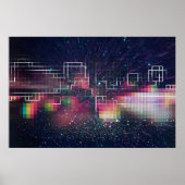 Retroneonlichten en een naadloos geometrisch patro poster (Voorkant)