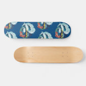 Retroontwerp van strand, palmbomen en oceaangolven skateboard (Horizontaal)