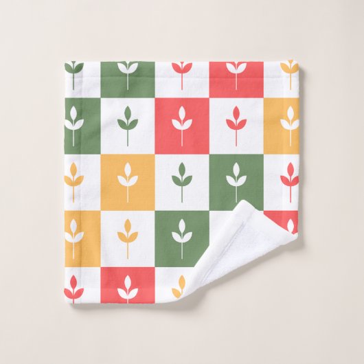 Retropallet Modern  patroon 50 seconden groen Bad Handdoek (Wasdoekje)