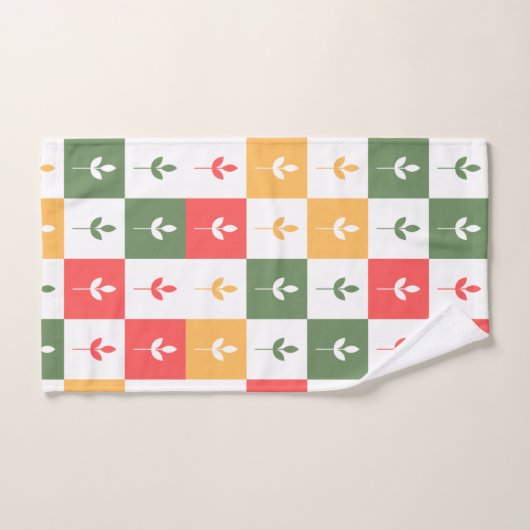 Retropallet Modern  patroon 50 seconden groen Bad Handdoek (Handdoek)