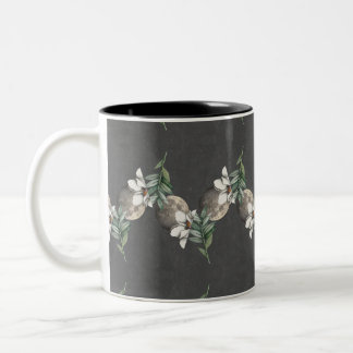 Retropatroon Botanische Whimsical Tweekleurige Koffiemok