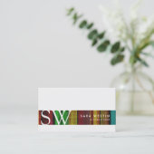 Retropatroon streepmonogram Visitekaartje (Staand voorkant)