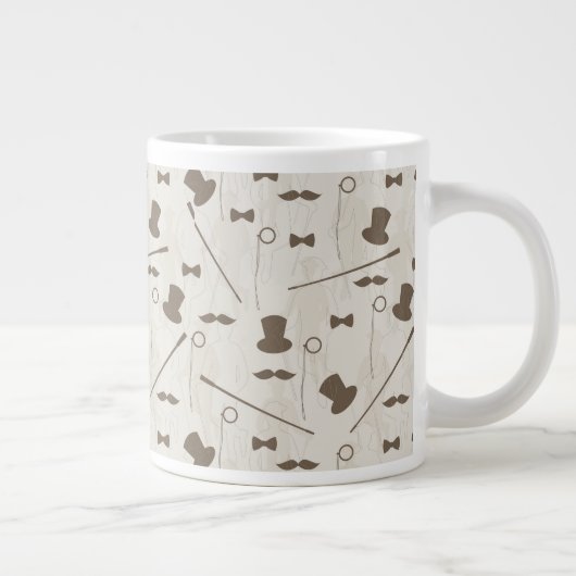 Retropatroon voor man 2 grote koffiekop (Rechts)