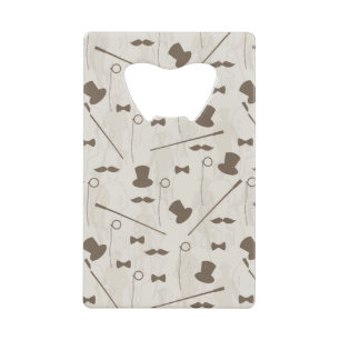 Retropatroon voor man 2 kredietkaart flessenopener