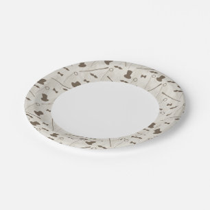 Retropatroon voor man 2 papieren bordje