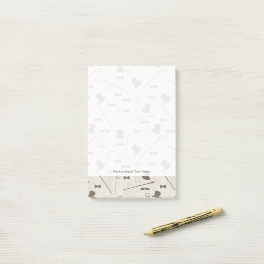 Retropatroon voor man 2 post-it® notes (Op bureau)