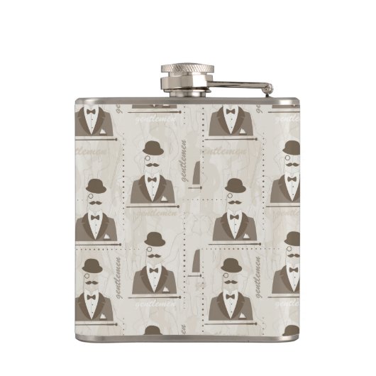 Retropatroon voor man heupfles (Achterkant)