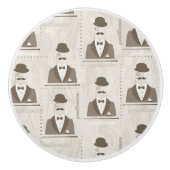 Retropatroon voor man keramische knop (Voorkant)