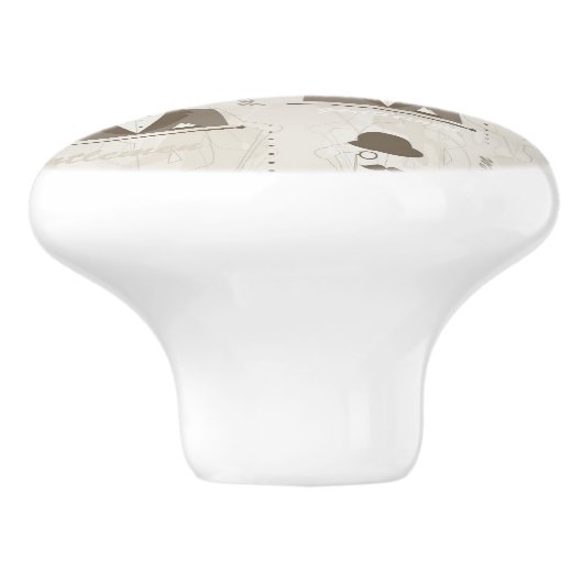 Retropatroon voor man keramische knop (Zijkant)