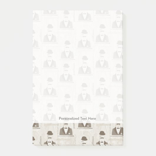 Retropatroon voor man post-it® notes (Voorkant)