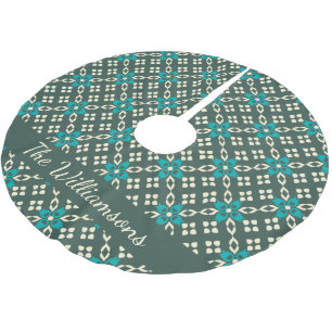  Retropatropatroon Emerald Green - Aangepast Kerstboom Rok