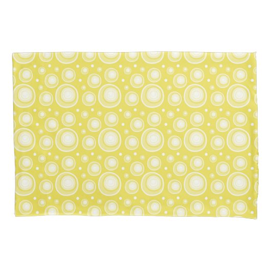 Retropatropatroongeel en witte pooldots kussensloop (Voorkant)