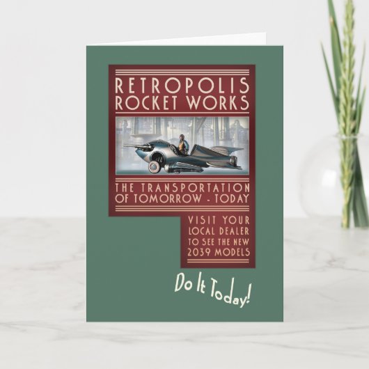 Retropolis Rocket travaille la carte de voeux (Devant)
