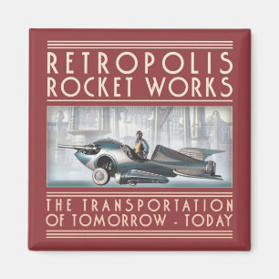 Retropolis Rocket Works Square Magnet Magneet