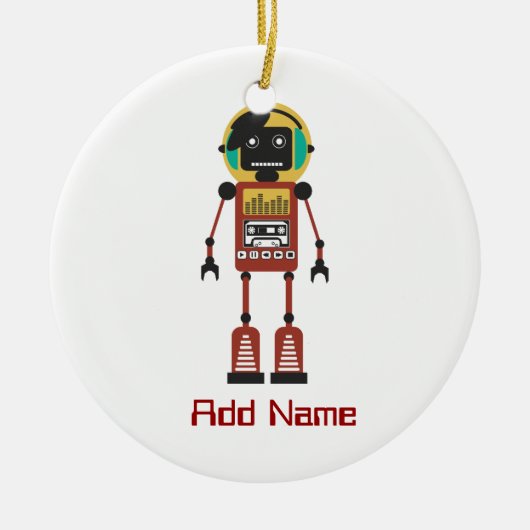 Retroradio robot keramisch ornament (Voorkant)