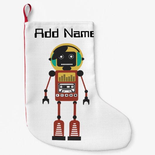 Retroradio robot kleine kerstsok (Voorkant)