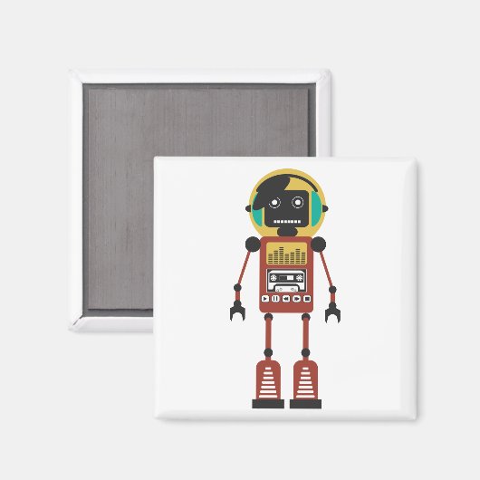 Retroradio robot magneet (Voorkant / Achterkant)
