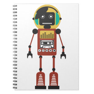 Retroradio robot notitieboek