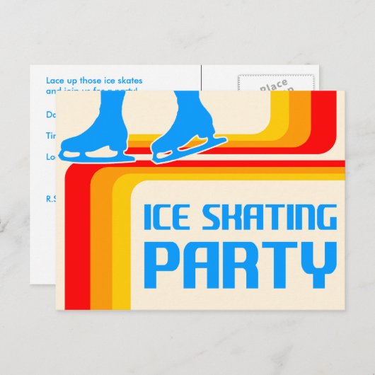 retroraffbijlen : uitnodiging voor schaatsen (Voorkant / Achterkant)