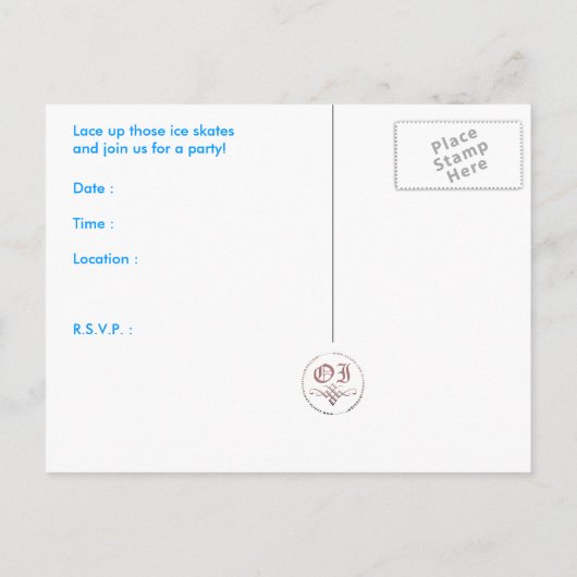 retroraffbijlen : uitnodiging voor schaatsen (Achterkant)