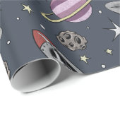 Retroraketten Cadeaupapier (Rol Hoek)