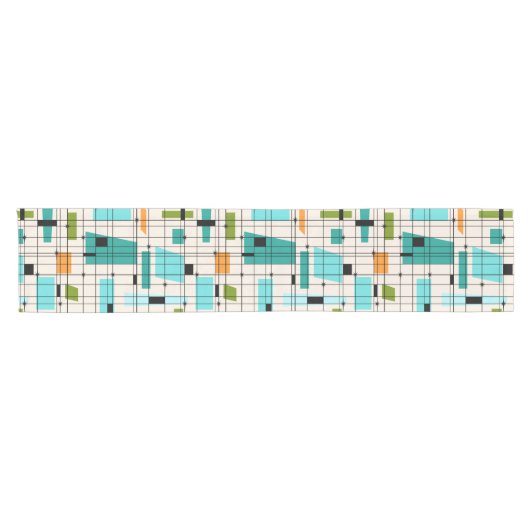 Retroraster en Startbursts Table Runner Korte Tafelloper (Horizontaal)