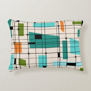 Retroraster & Starbursts Accent Pillow Decoratief Kussen