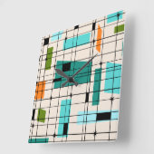 Retroraster & Starbursts Acrylwandklok Vierkante Klok (Hoek)