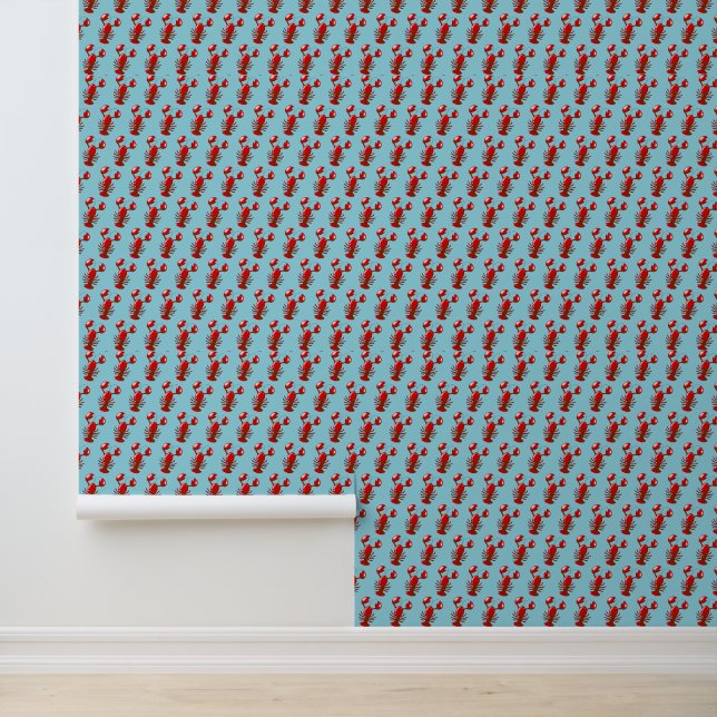 retrorode krabben behang (Applicatie)