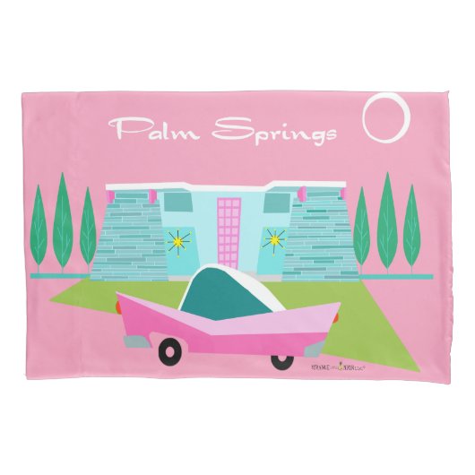 Retrorororororoze handpalm Springs Pillowcase Kussensloop (Voorkant)