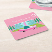 Retrorororoze handpalmpapier Onderzetter (Schuin)