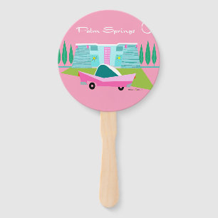 Retrorororoze palmspuitset van ventilatoren handwaaier