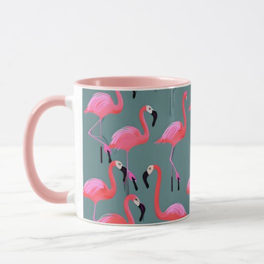 Retroroze flamingos mok (Links)