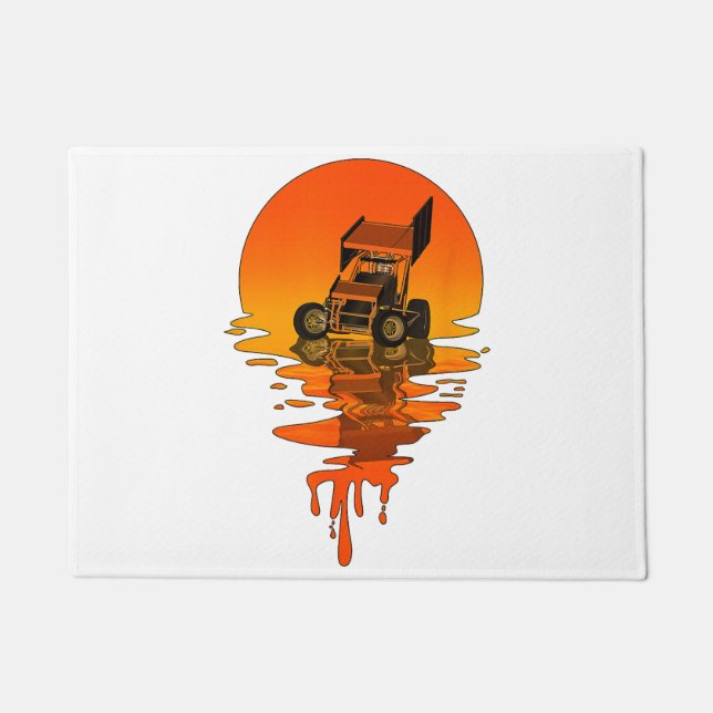  retrorstijl Sprint-auto tegen racisme Deurmat (Voorkant)