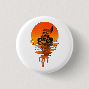 retrorstijl Sprint-auto tegen racisme Ronde Button 3,2 Cm