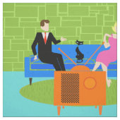 Rétros ajouter au tissu de chat (Échantillon)