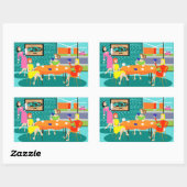 Rétros autocollants de jeu de carte des femmes (Feuille)