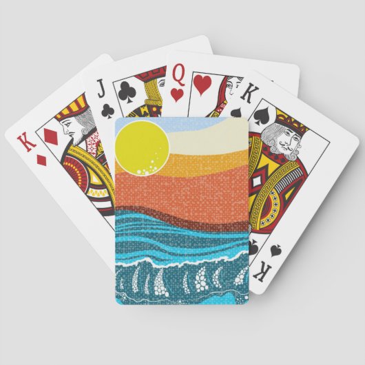 Rétros cartes de jeu de coucher du soleil de la (dos)