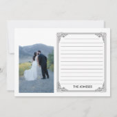 Rétros cartes de Merci de photo de mariage de (Dos)