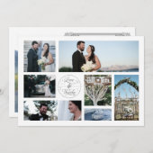 Rétros cartes de Merci de photo de mariage de (Devant / Derrière)