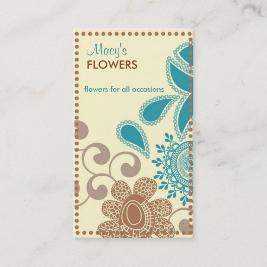 Rétros cartes de visite de fleuriste (Devant)
