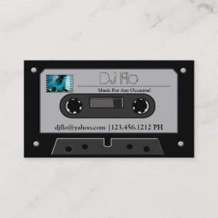 rétros cartes de visite du DJ d'enregistreur à